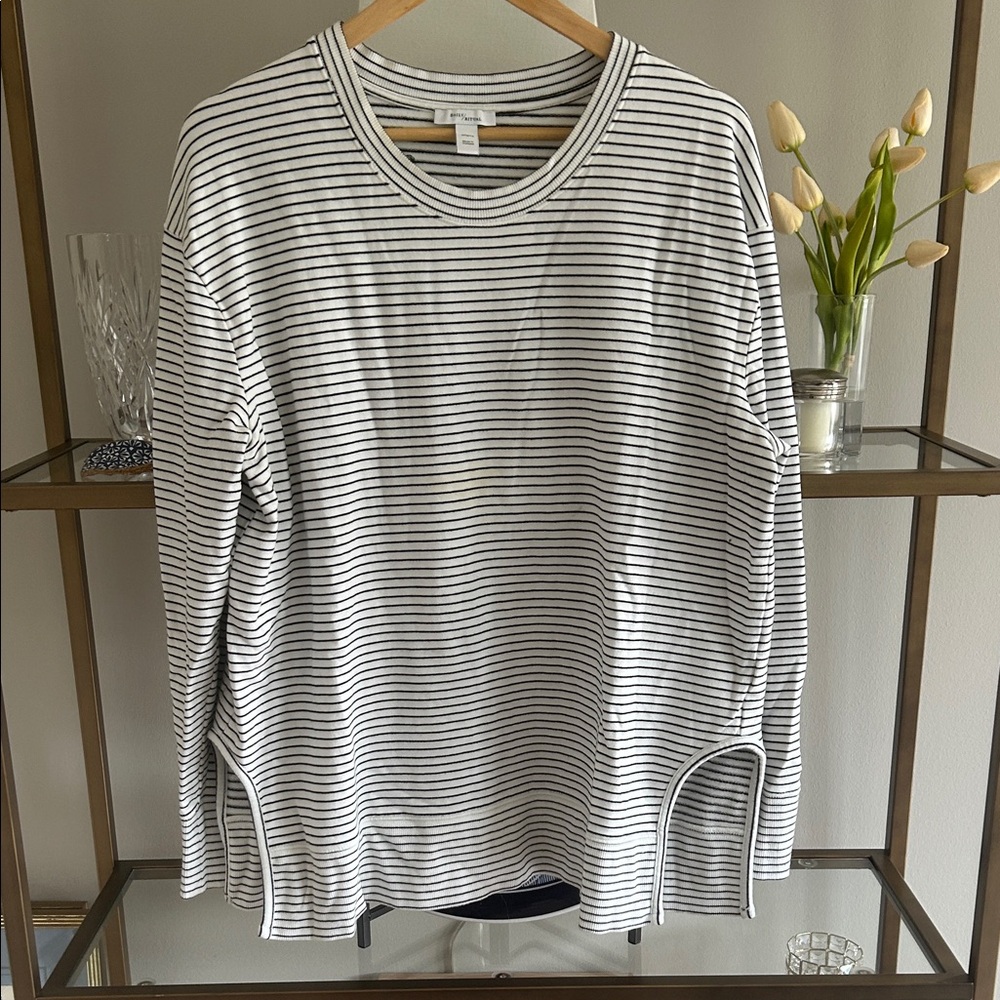 Daily Ritual Black and White Striped Top